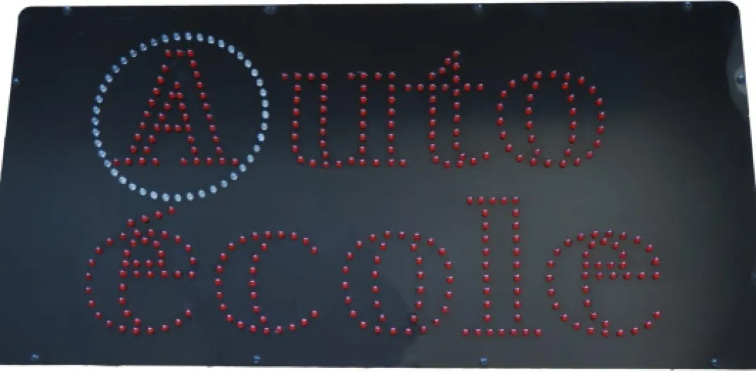 Enseigne lumineuse à LED Auto école 60x30x2.5cm