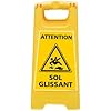 Chevalet ATTENTION SOL GLISSANT (WPSG680I) - Balise de signalisation pour surface glissante, de couleur jaune - - Dimensions 600x300 mm