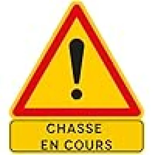 Panneau de chasse en cours - Signalisation temporaire de chasse en Comacel 5mm - - Panneau classique Danger Chasse en Cours