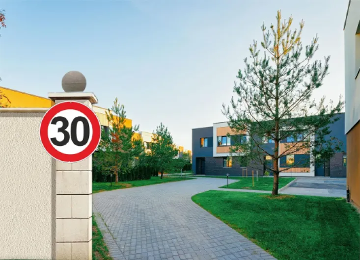 Vitesse maximale 30 Km Horaires signalisation routière panneau en aluminium métal rond épais 3 mm pour extérieur Ø 30 (vitesse maximale 30 Km Heures) Vitesse maximale : 30 km Paquet de 1