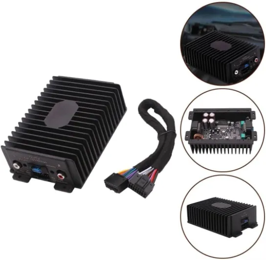 Audio de voiture avec processeur de son DSP, 4 canaux 4 x 80 W RMS Booster pour unité principale Android, égaliseur 31 bandes, aluminium et stéréo de véhicule de jeu