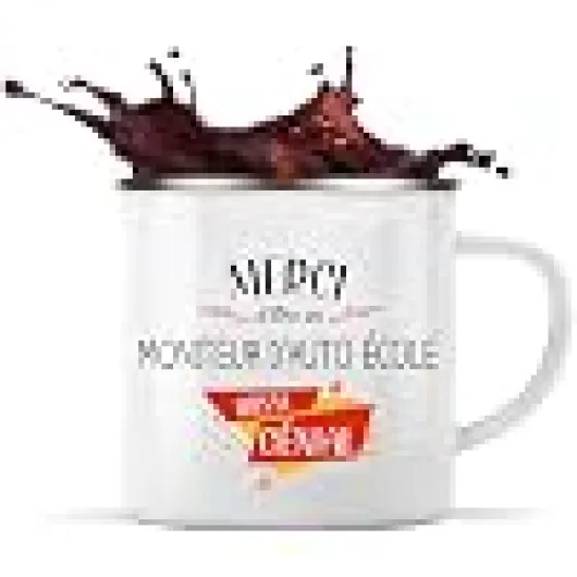 Tasse Moniteur d'auto-école Génial 360 ml - Mug Émaillé Métallique - Idée Cadeau Collègue Travail Retraite Métal Aussi Génial Homme