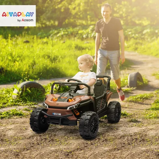 Voiture Électrique Enfant UTV Buggy Électrique Enfant Marron