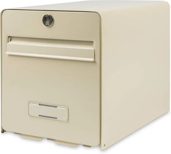 BURG-WÄCHTER Boîte aux Lettres Agréée La Poste, 2 Portes, 502 BE C FAVOR, Beige, en Acier Galvanisé, Avec Porte à Ouverture Totale et Stop-Courrier (Porte bloquée à 120°) Beige Unique