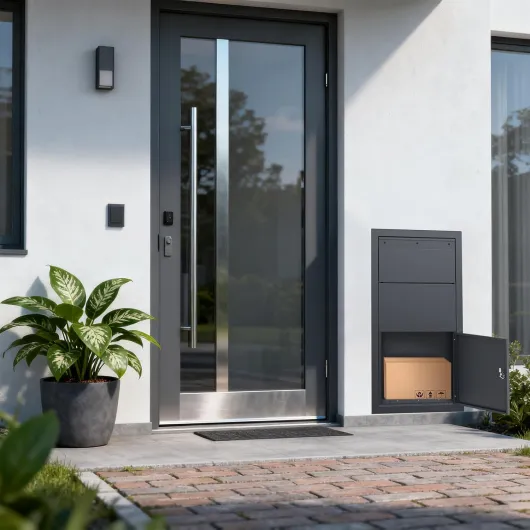 XPOtool Boîte à colis verrouillable gris anthracite 470 x 220 x 870 mm, Boîte aux lettres murale, pour colis max - 350 x 300 x 110 mm, Usage domestique courrier Anthracite 470x220x870 mm